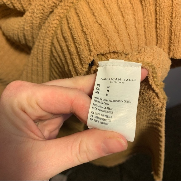 American Eagle Taupe Oversized Knit Sweater - Picture 5 of 7